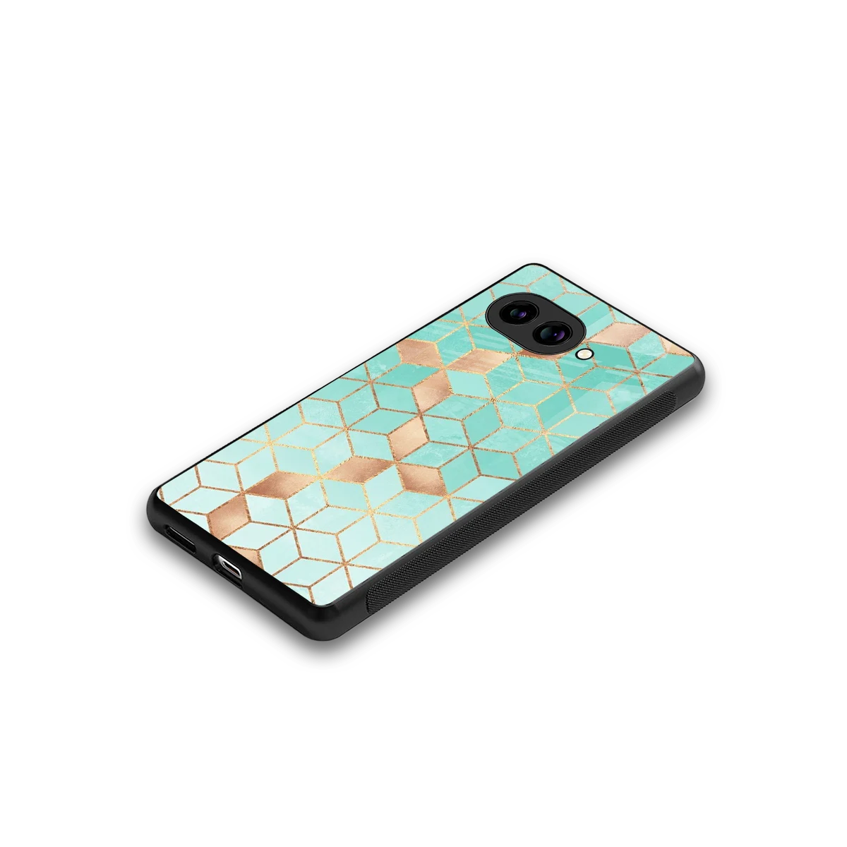 Aqua Mosaic stylish phone case for google pixel 10a | glossy glass and slim fit