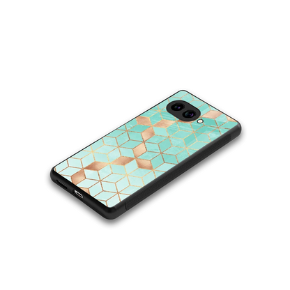 Aqua Mosaic stylish phone case for google pixel 10a | glossy glass and slim fit