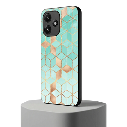 Aqua Mosaic redmi 12 5g mobile cover | shockproof glass phone case