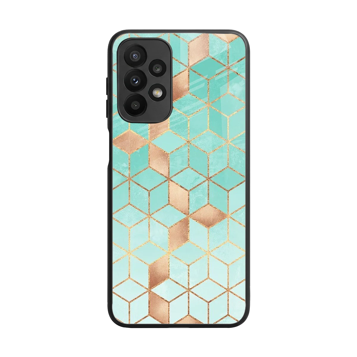 Aqua Mosaic back phone cover | glass case for samsung galaxy a23