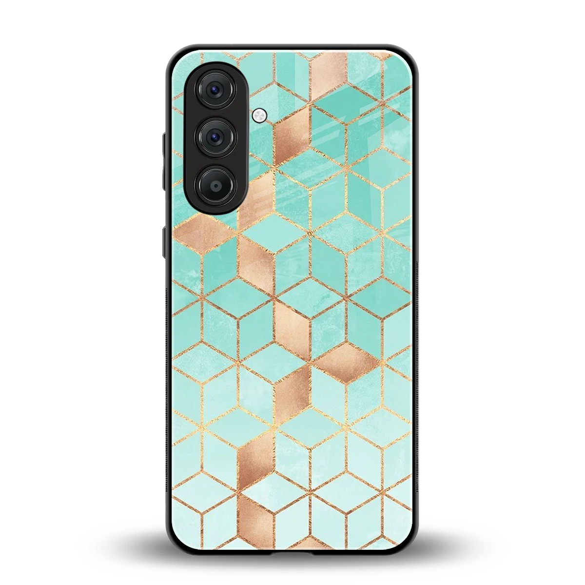 Aqua Mosaic back phone cover | glass case for samsung galaxy a17 5g