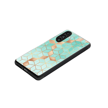Aqua Mosaic stylish phone case for samsung galaxy a17 5g | glossy glass and slim fit