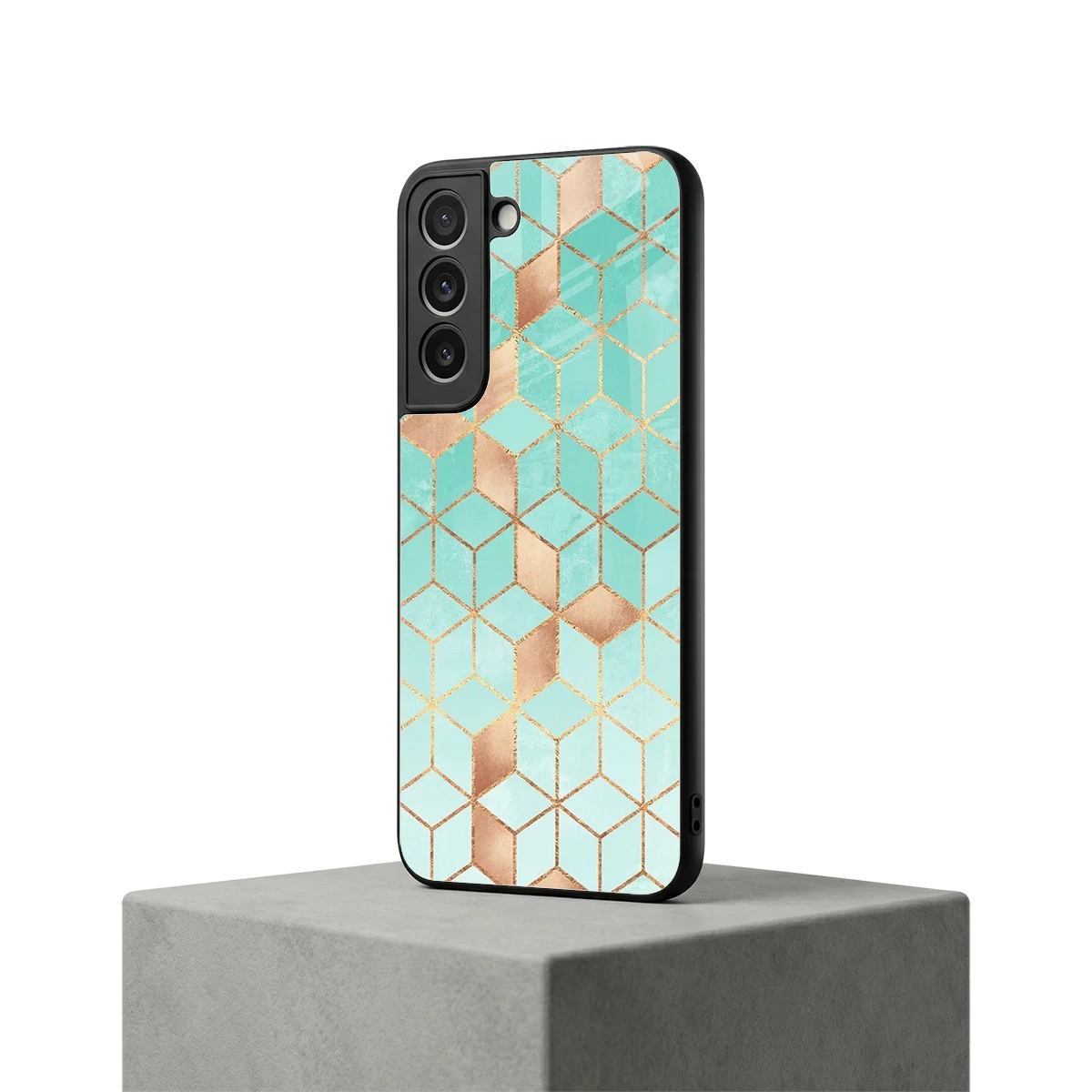 Aqua Mosaic samsung galaxy s22 mobile cover | shockproof glass phone case