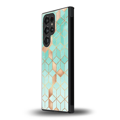 Aqua Mosaic samsung galaxy s23 ultra mobile cover | shockproof glass phone case