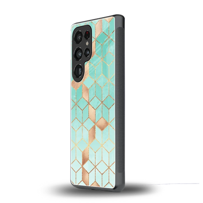 Aqua Mosaic samsung galaxy s25 ultra mobile cover | shockproof glass phone case