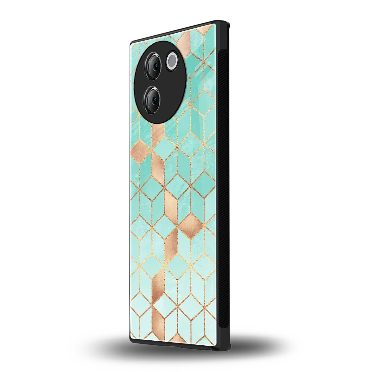 Aqua Mosaic vivo v30e mobile cover | shockproof glass phone case