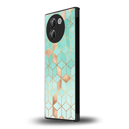 Aqua Mosaic vivo v30e mobile cover | shockproof glass phone case