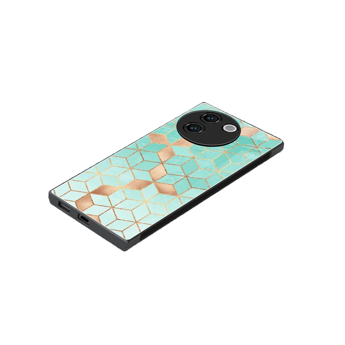 Aqua Mosaic stylish phone case for vivo v30e | glossy glass and slim fit
