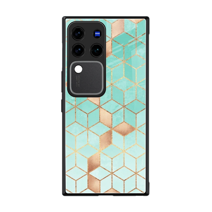 Aqua Mosaic back phone cover | glass case forvivo v30 pro