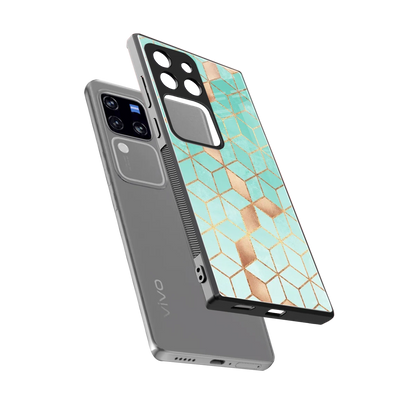 Aqua Mosaic sleekvivo v30 pro cover with tempered glass back and TPU edges