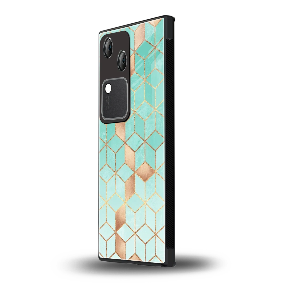 Aqua Mosaic vivo v30 mobile cover | shockproof glass phone case