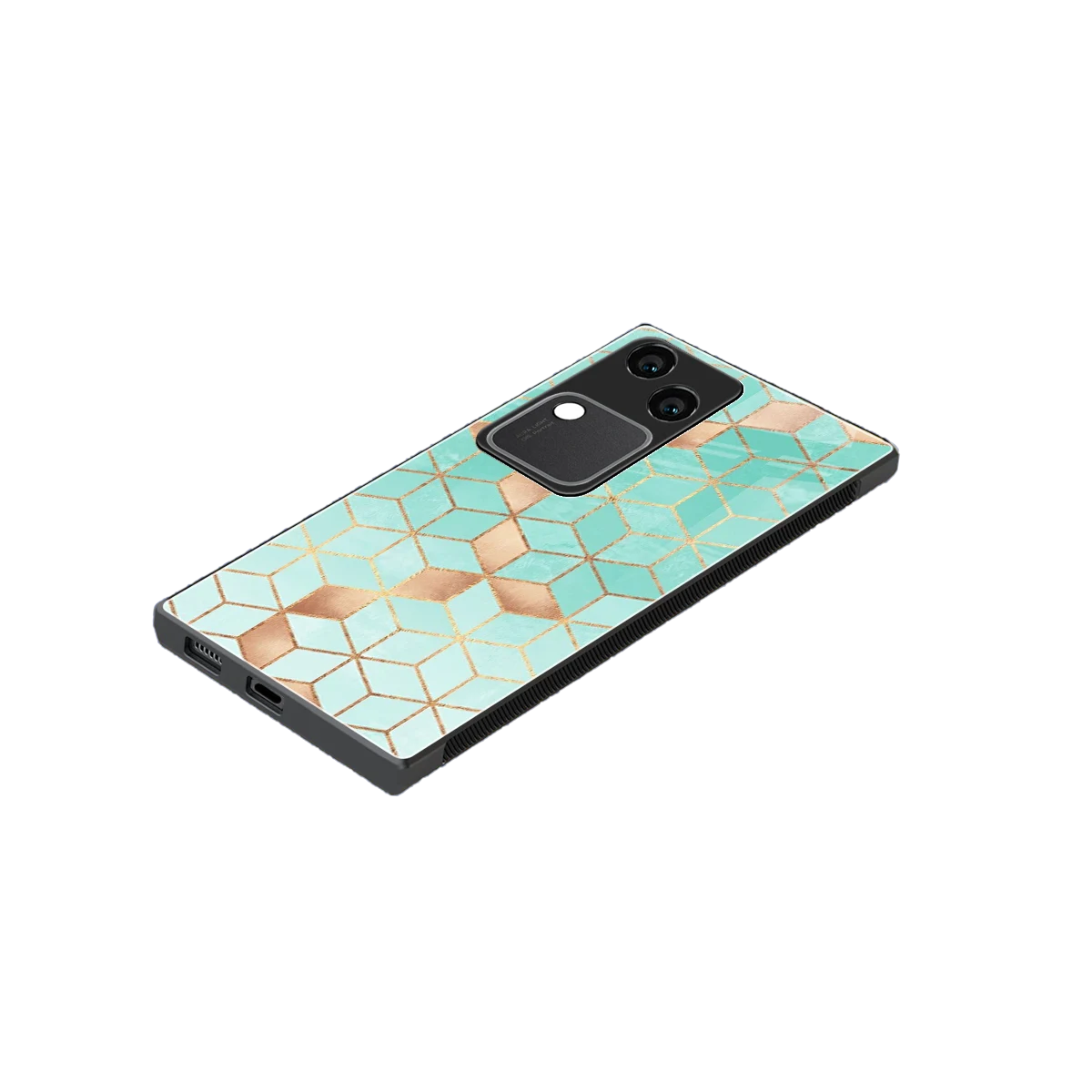 Aqua Mosaic stylish phone case for vivo v30 | glossy glass and slim fit