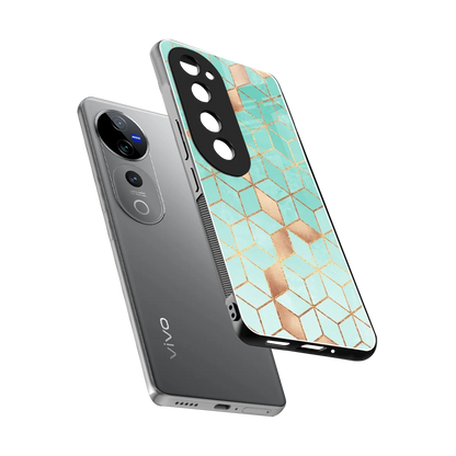 Aqua Mosaic sleek vivo v40 pro cover with tempered glass back and TPU edges