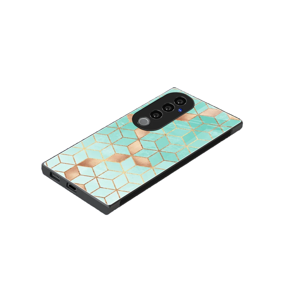 Aqua Mosaic stylish phone case for vivo v40 pro | glossy glass and slim fit
