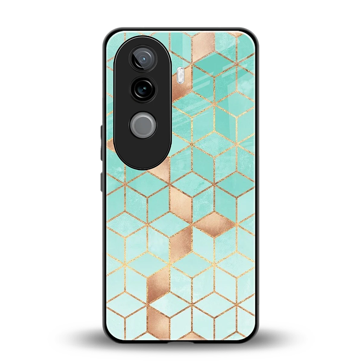 Aqua Mosaic back phone cover | glass case for vivo v40e