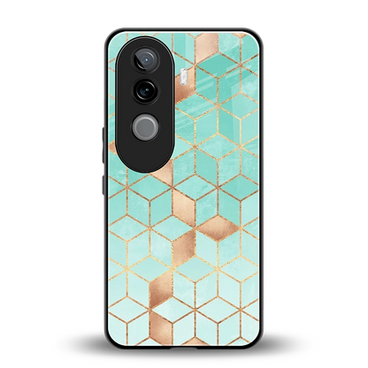 Aqua Mosaic back phone cover | glass case for vivo v40e