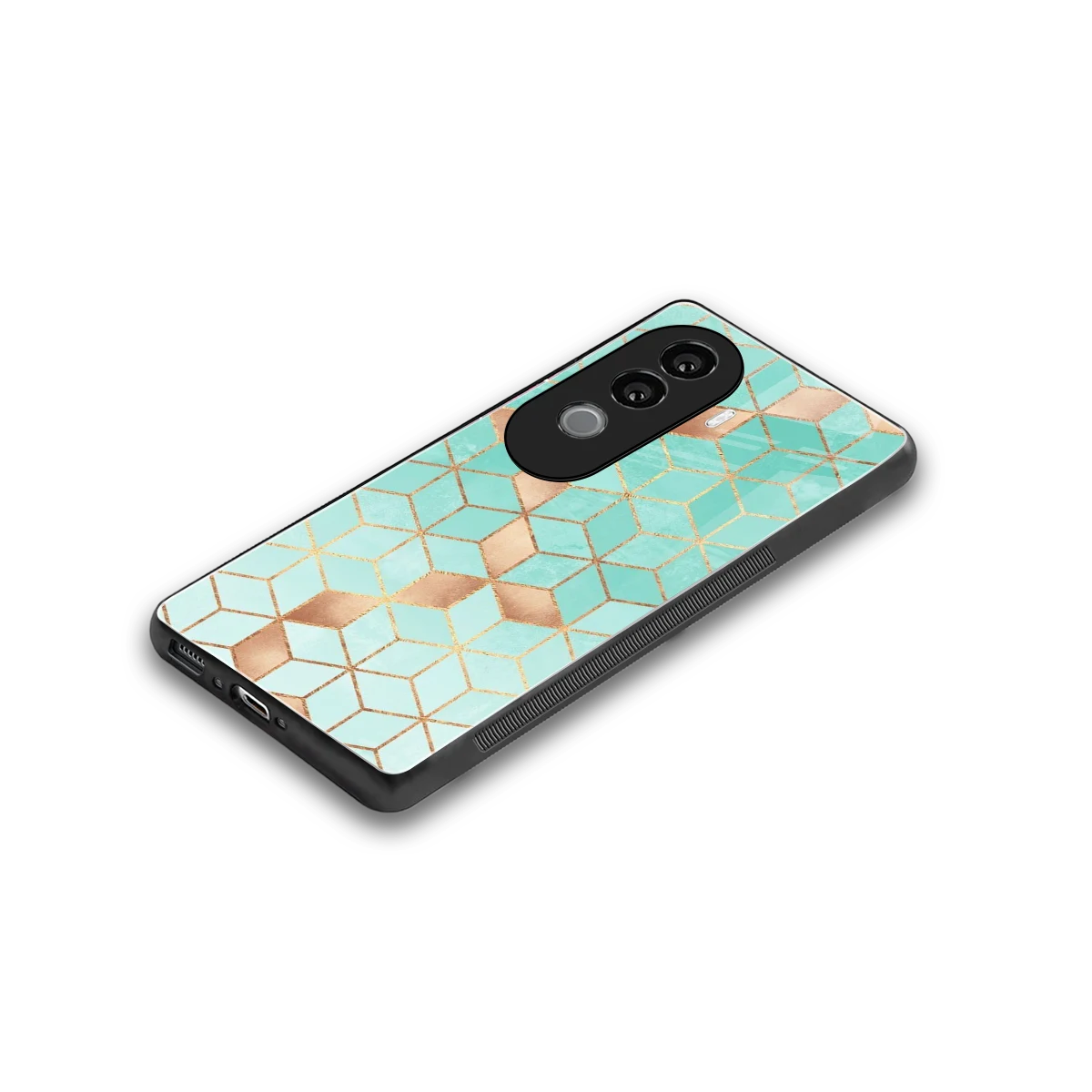 Aqua Mosaic stylish phone case for vivo v40e | glossy glass and slim fit