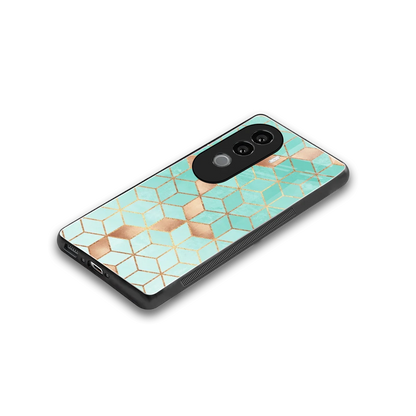 Aqua Mosaic stylish phone case for vivo v40e | glossy glass and slim fit