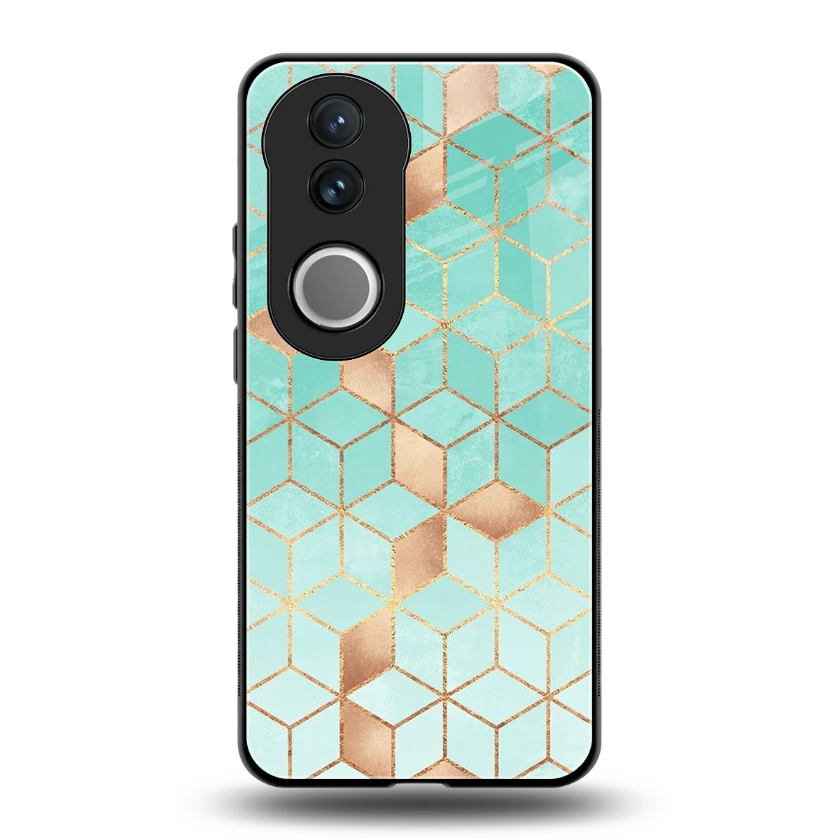 Aqua Mosaic back phone cover | glass case for vivo v50