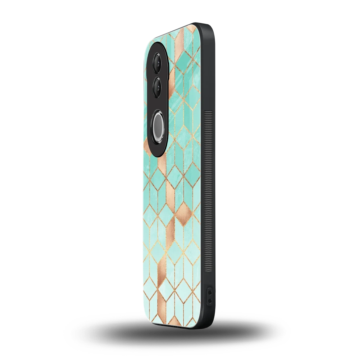 Aqua Mosaic vivo v50 mobile cover | shockproof glass phone case