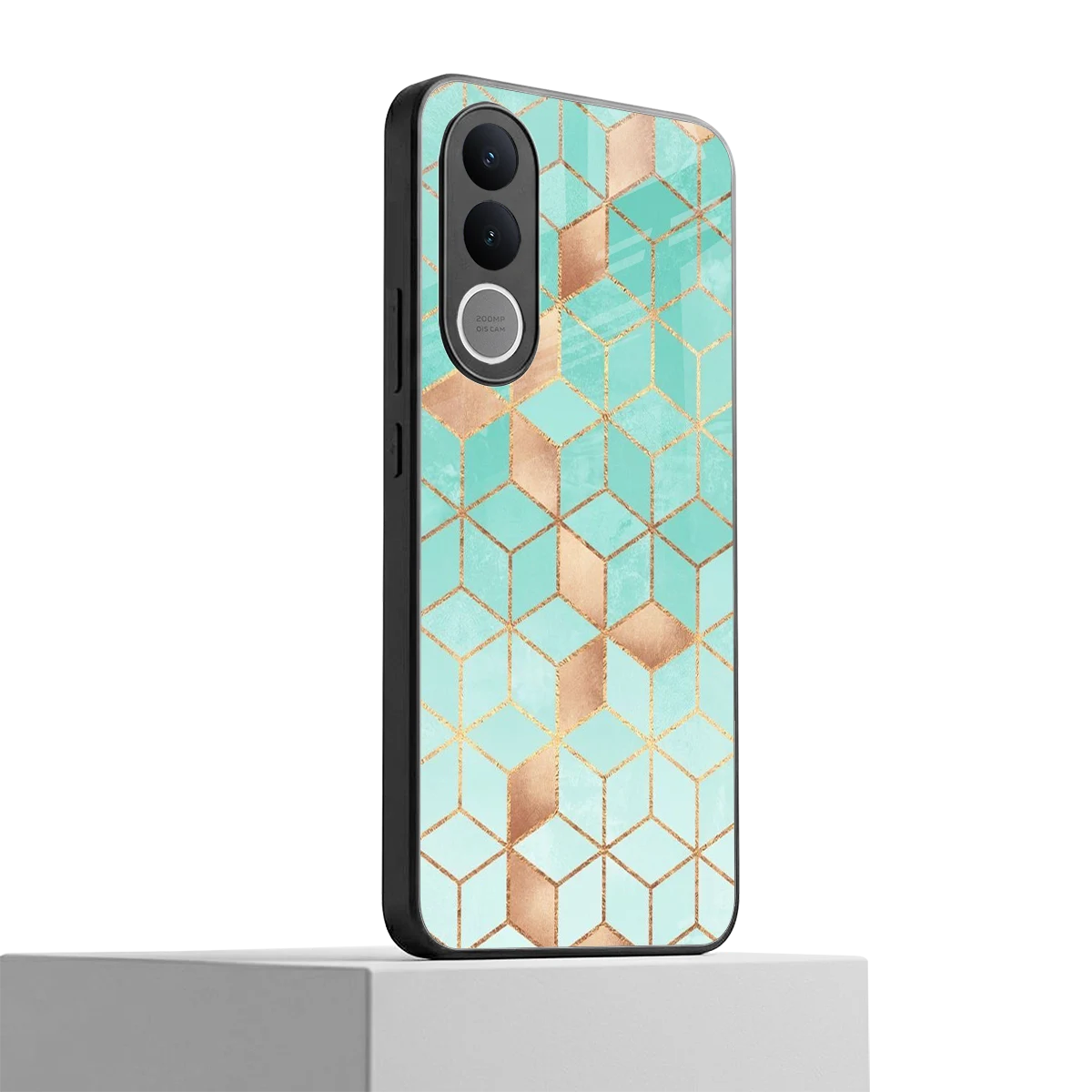 Aqua Mosaic vivo v70 fe mobile cover | shockproof glass phone case