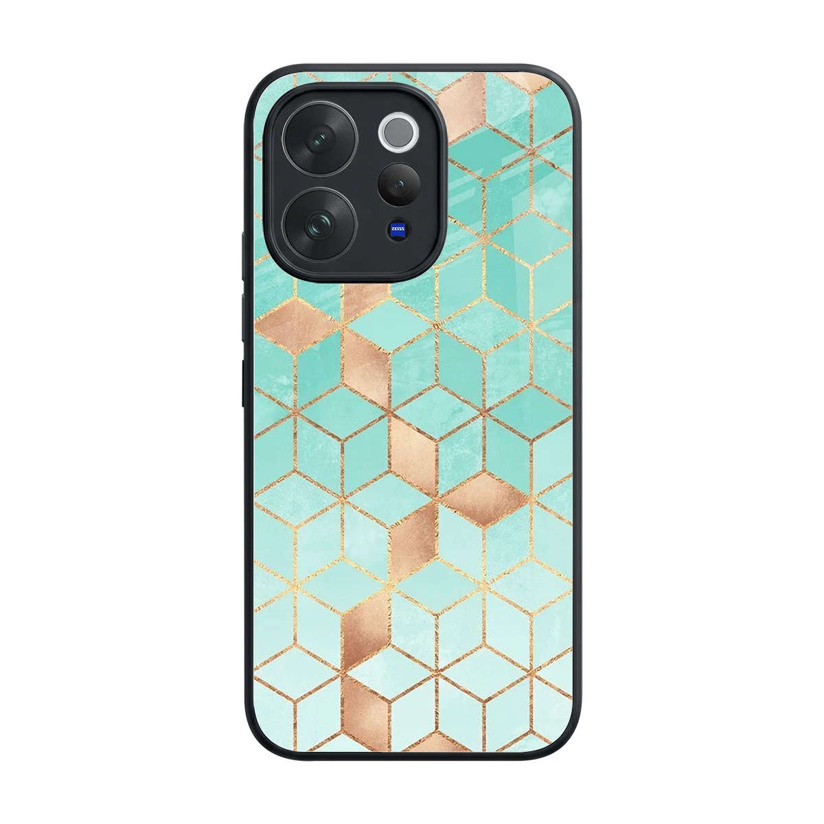 Aqua Mosaic back phone cover | glass case for vivo v70 elite
