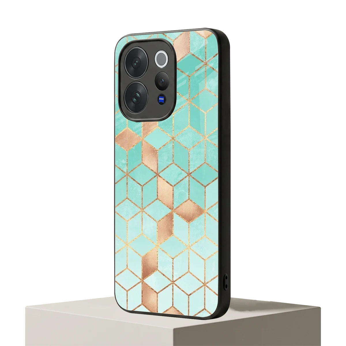 Aqua Mosaic vivo v70 elite mobile cover | shockproof glass phone case