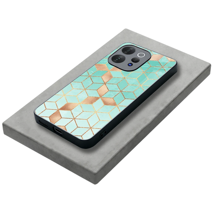 Aqua Mosaic stylish phone case for vivo v70 elite | glossy glass and slim fit