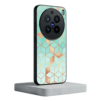 Aqua Mosaic vivo x200 pro mobile cover | shockproof glass phone case