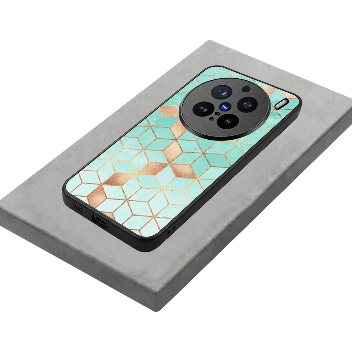 Aqua Mosaic stylish phone case for vivo x200 pro | glossy glass and slim fit
