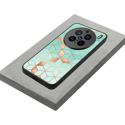 Aqua Mosaic stylish phone case for vivo x200 pro | glossy glass and slim fit