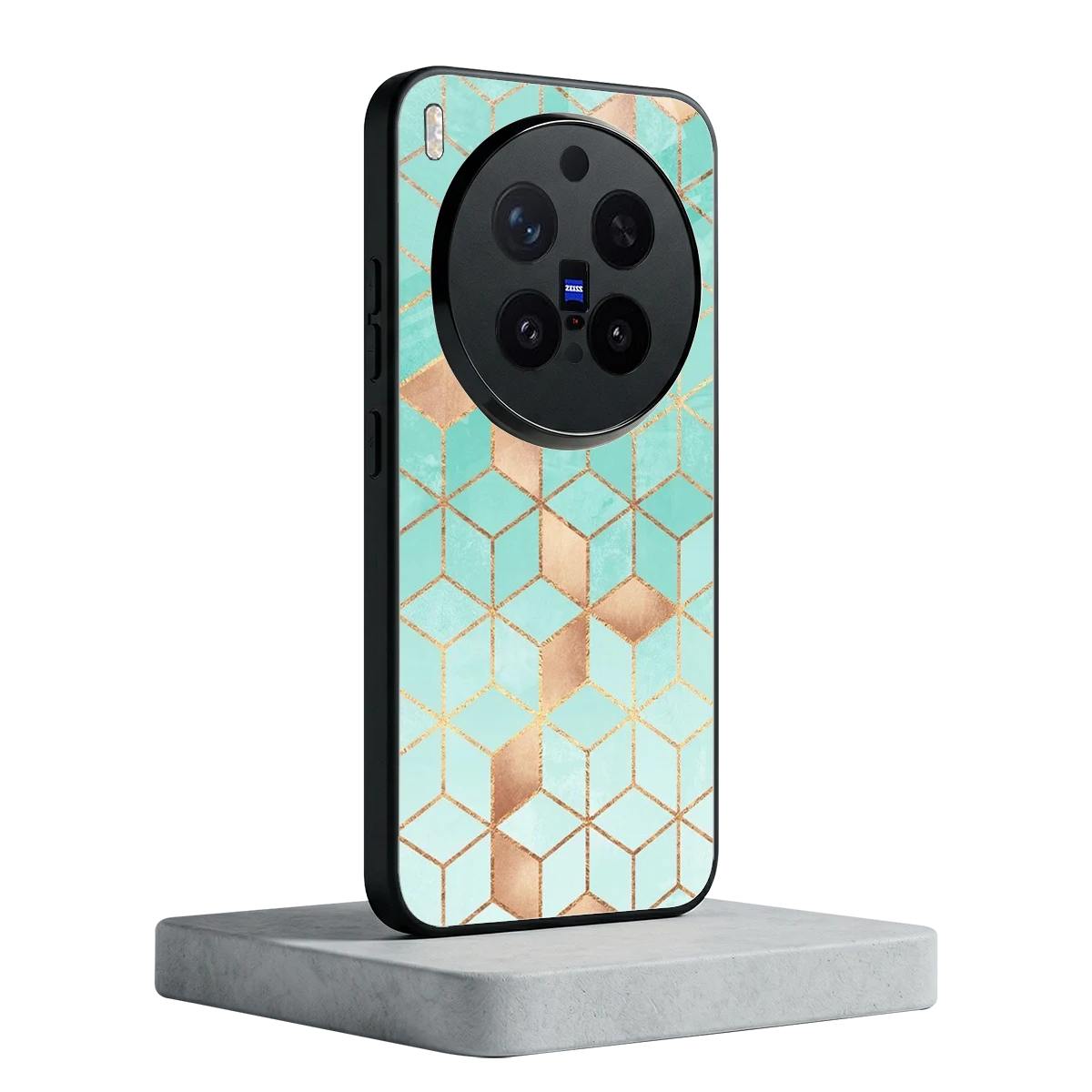 Aqua Mosaic vivo x300 pro mobile cover | shockproof glass phone case