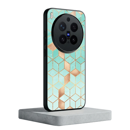 Aqua Mosaic vivo x300 pro mobile cover | shockproof glass phone case
