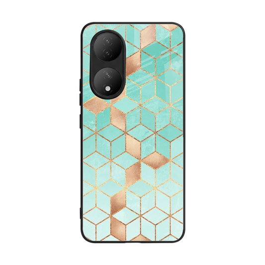 Aqua Mosaic back phone cover | glass case for Vivo-y100