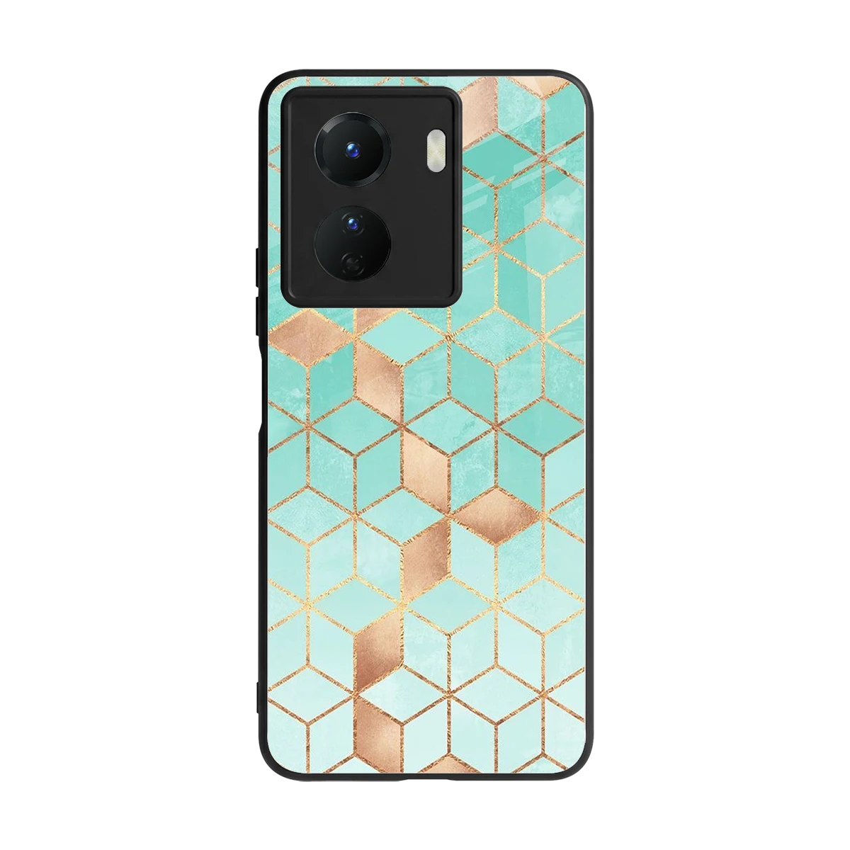 Aqua Mosaic back phone cover | glass case for vivo y16