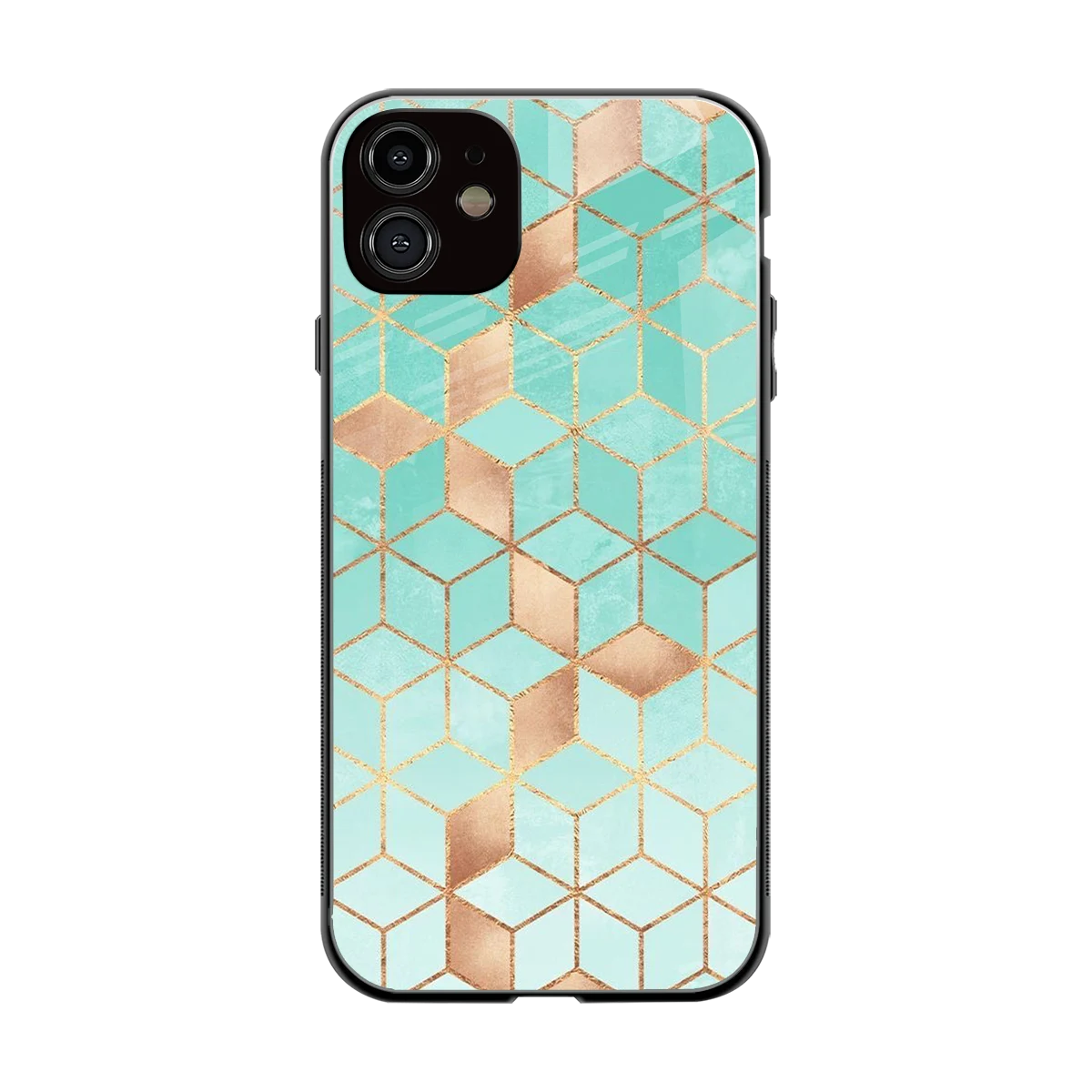 Aqua Mosaic back phone cover | glass case for iphone 11