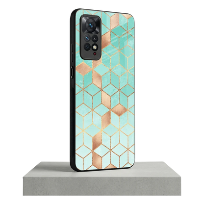 Aqua Mosaic redmi note 11 pro mobile cover | shockproof glass phone case