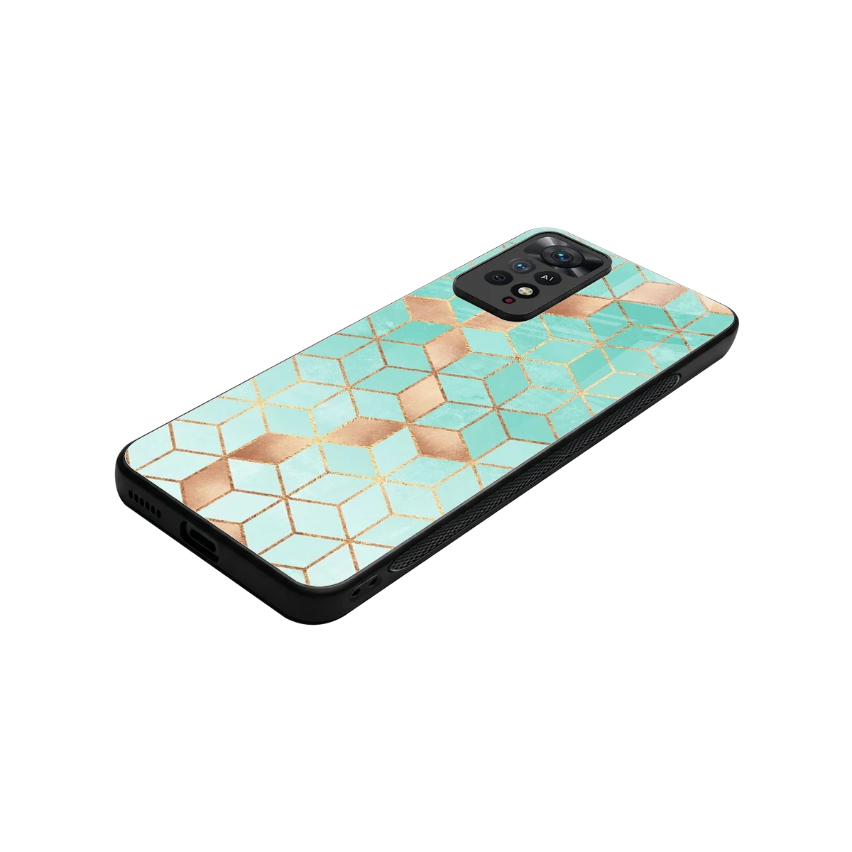 Aqua Mosaic stylish phone case for redmi note 11 pro | glossy glass and slim fit