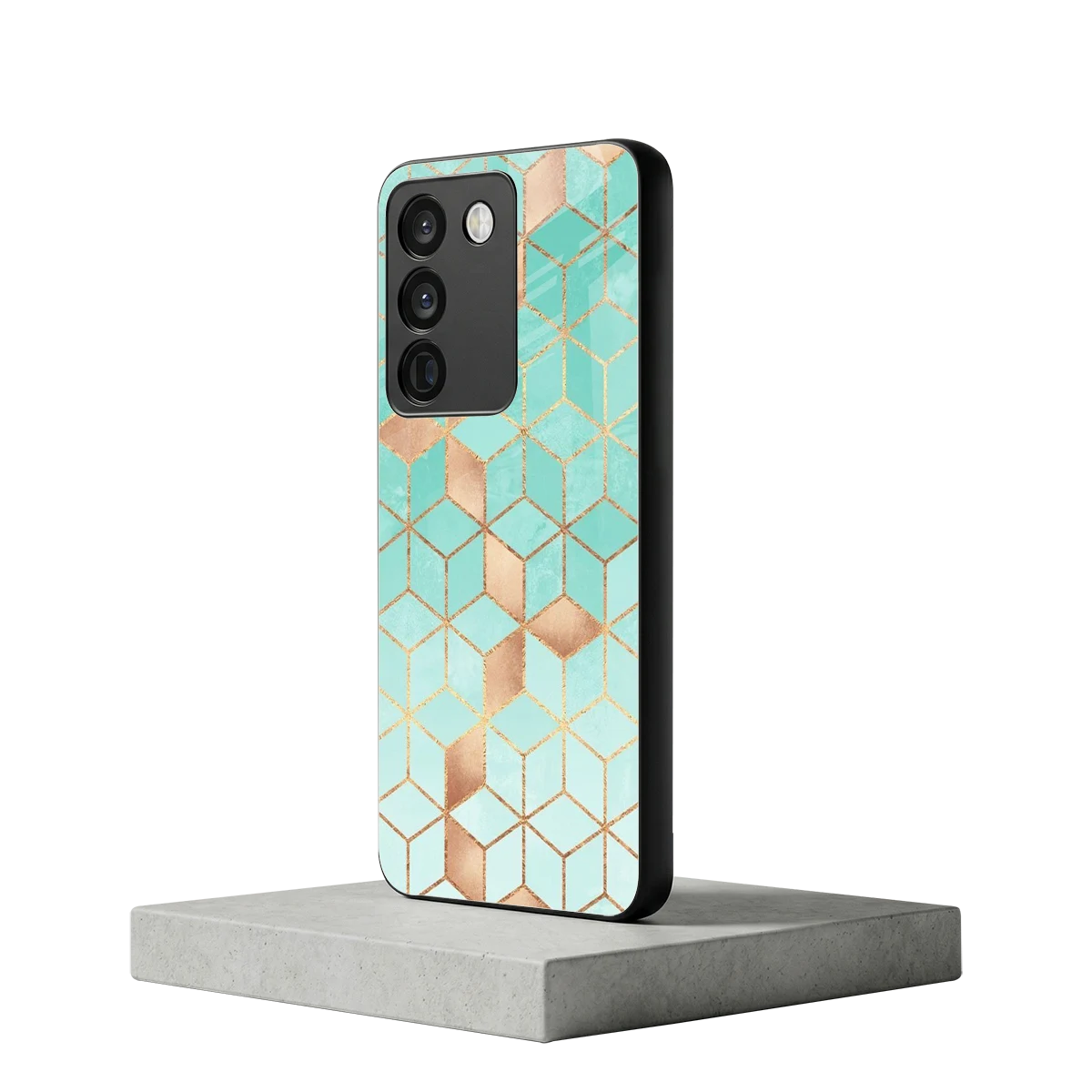 Aqua Mosaic vivo y200 5g mobile cover | shockproof glass phone case