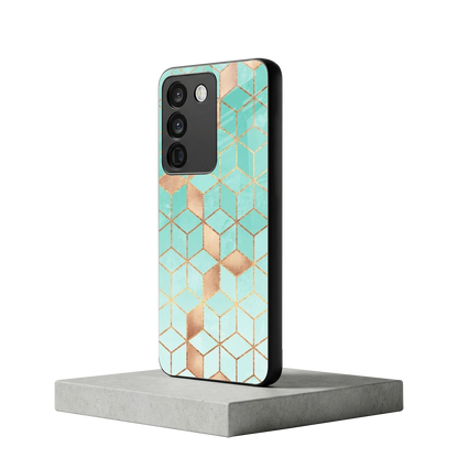 Aqua Mosaic vivo y200 5g mobile cover | shockproof glass phone case