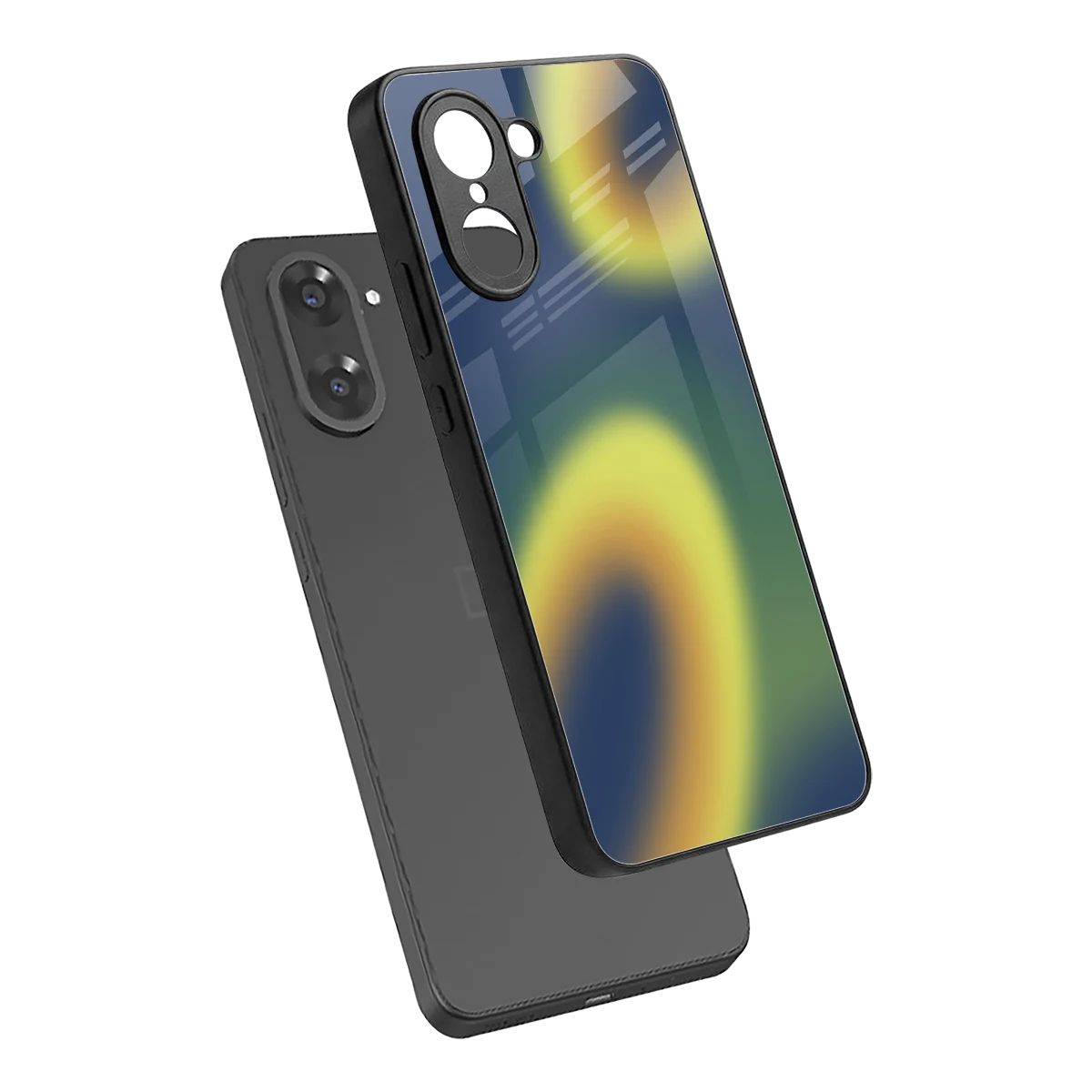 Aqua Sunset sleek oneplus nord ce5 5g cover with tempered glass back and TPU edges