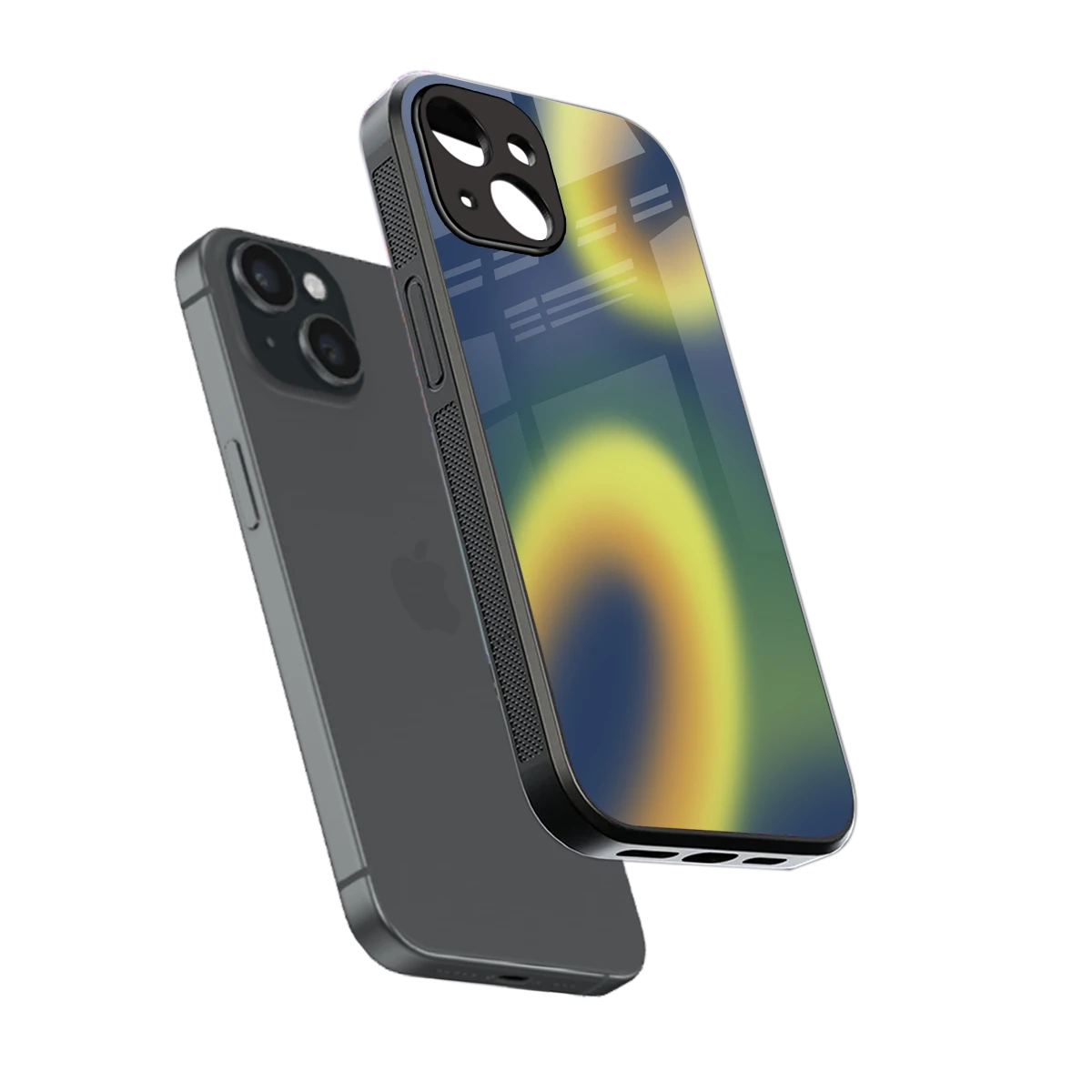 Aqua Sunset sleek iphone 14 cover with tempered glass back and TPU edges