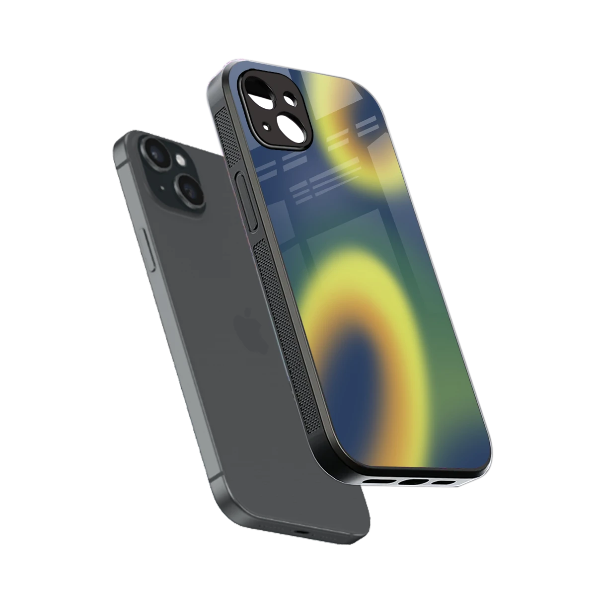 Aqua Sunset sleek iphone 14 plus cover with tempered glass back and TPU edges