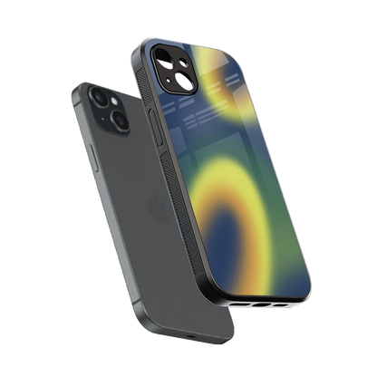 Aqua Sunset sleek iphone 14 plus cover with tempered glass back and TPU edges