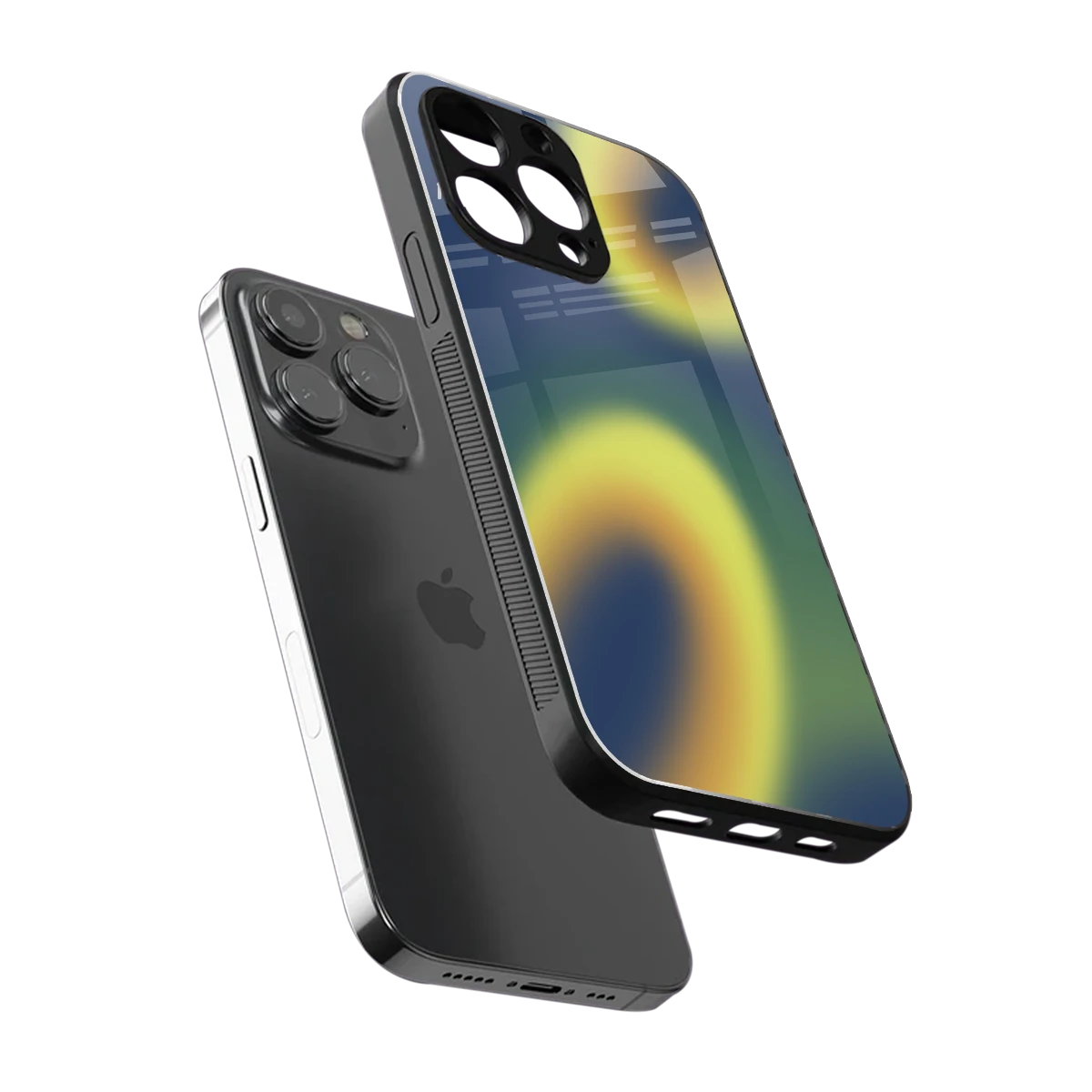 Aqua Sunset sleek iphone 15 pro max cover with tempered glass back and TPU edges