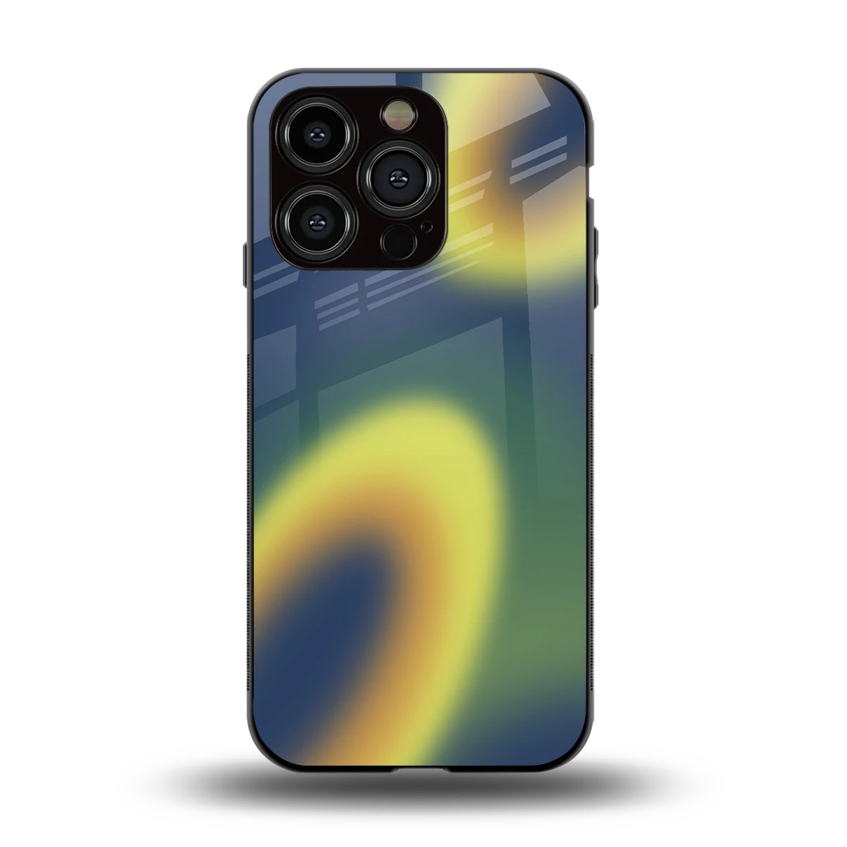 Aqua Sunset back phone cover | glass case for iphone 15 pro