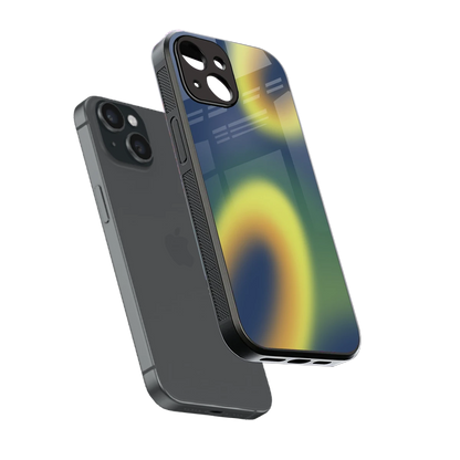 Aqua Sunset sleek iphone 15 cover with tempered glass back and TPU edges