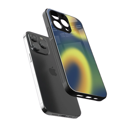 Aqua Sunset sleek iphone 15 pro cover with tempered glass back and TPU edges