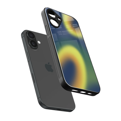 Aqua Sunset sleek iphone 16 plus cover with tempered glass back and TPU edges
