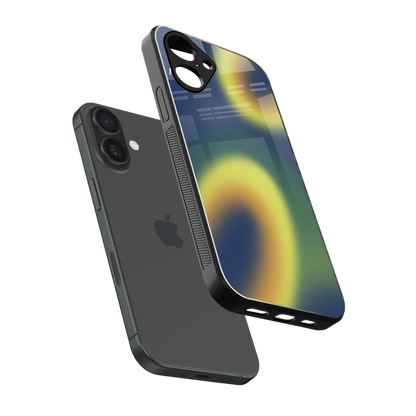 Aqua Sunset sleek iPhone 16 cover with tempered glass back and TPU edges